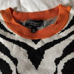 TopShop zebra pattern knit sweater
